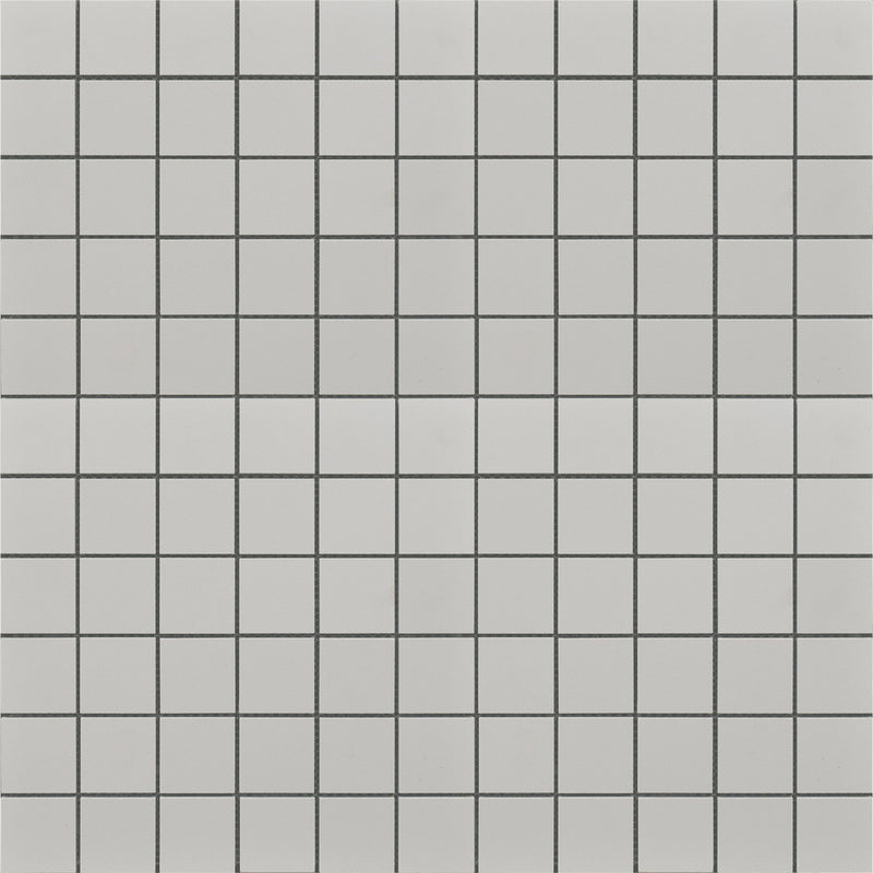 2x2 Solid Light Grey Matte Porcelain Mosaic