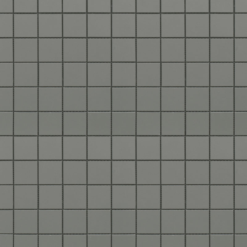 2x2 Solid Dark Grey Matte Porcelain Mosaic