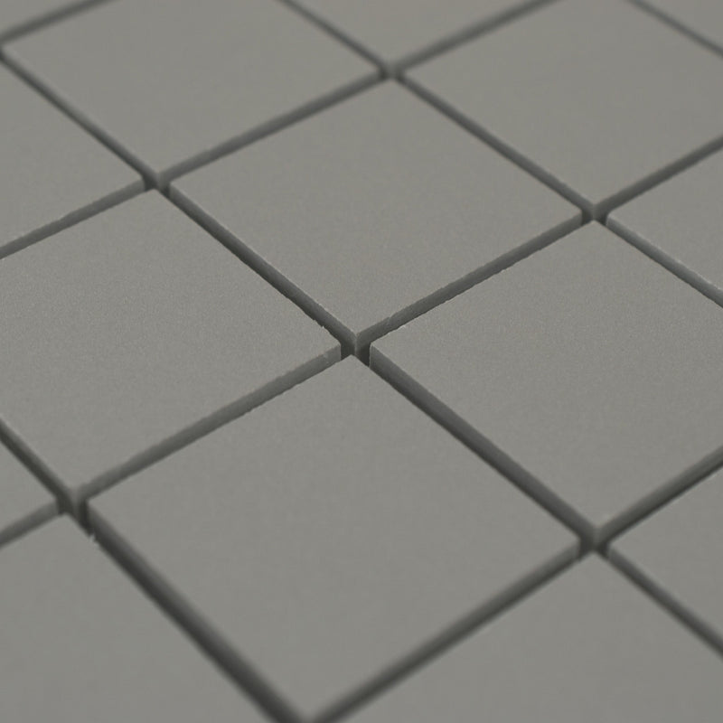 2x2 Solid Dark Grey Matte Porcelain Mosaic