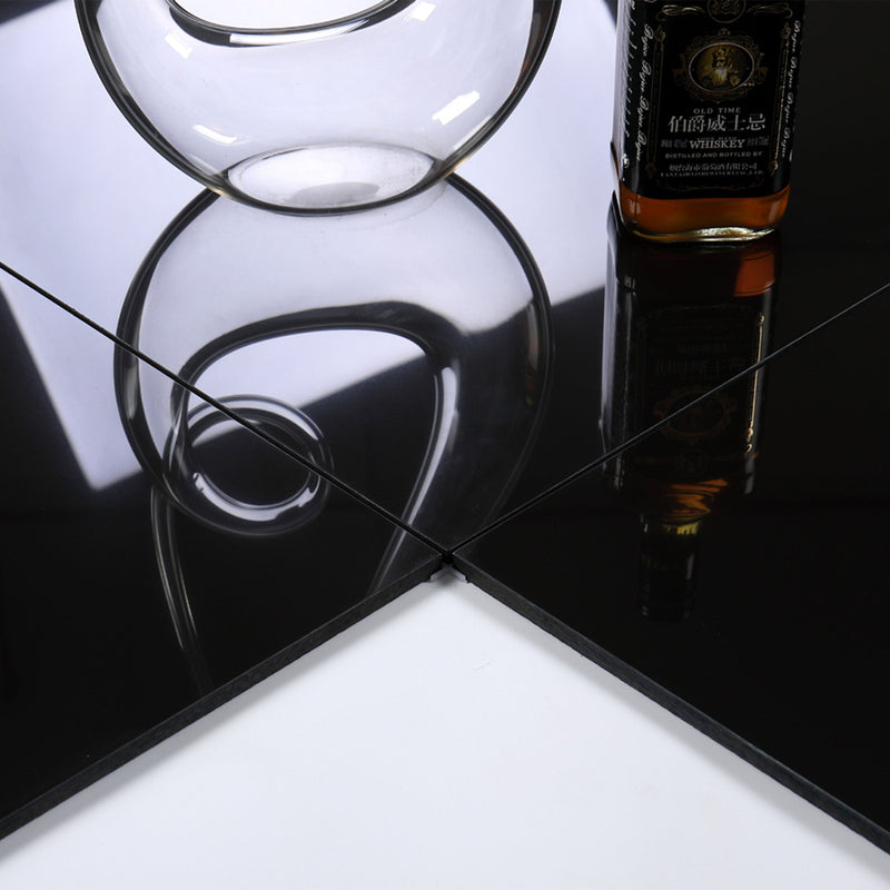 24x24 Solid Jet Black Polished Porcelain Tile Final Sale