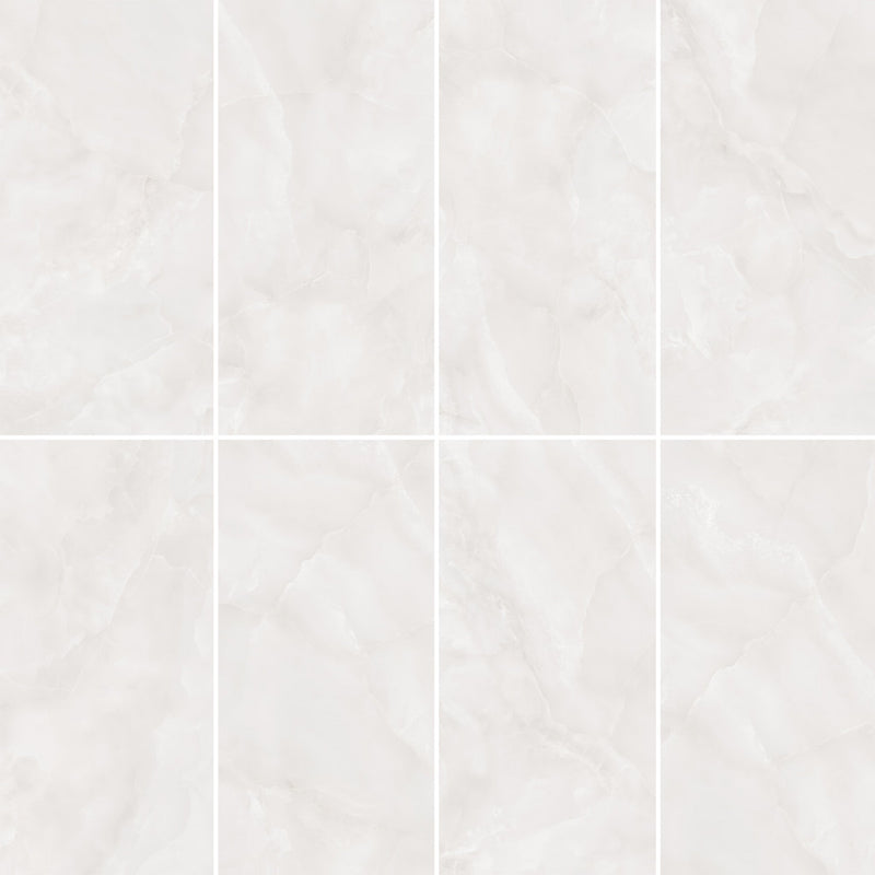 24x48 Onyx White Grey Porcelain Polished Tile