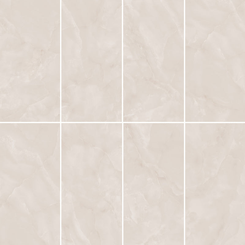 24x48 Onyx White Beige Porcelain Polished Tile
