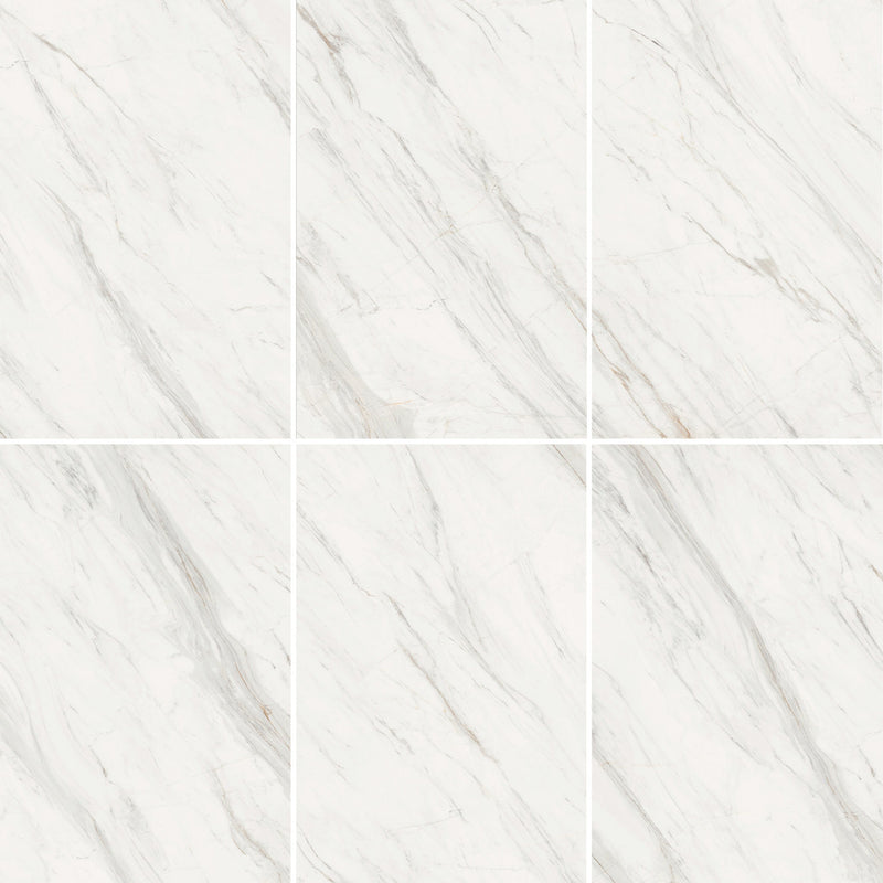 9mm 30x60 Raw Stone White Porcelain Polished Slab Final Sale (25 CT/PA)