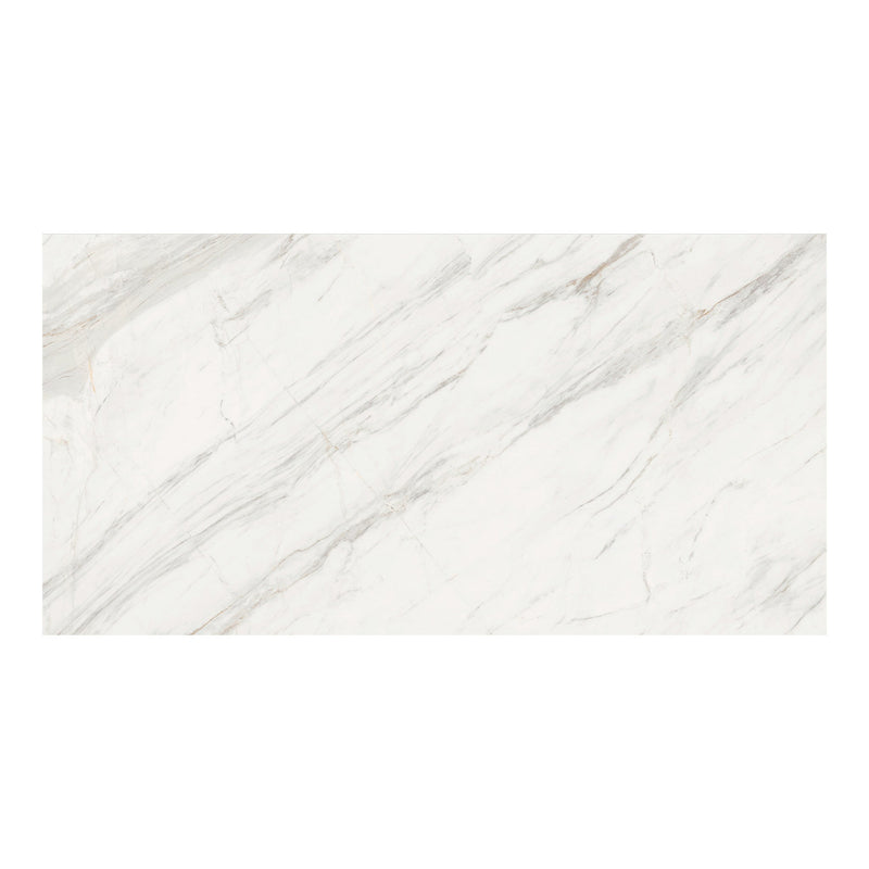 9mm 30x60 Raw Stone White Porcelain Polished Slab Final Sale (25 CT/PA)
