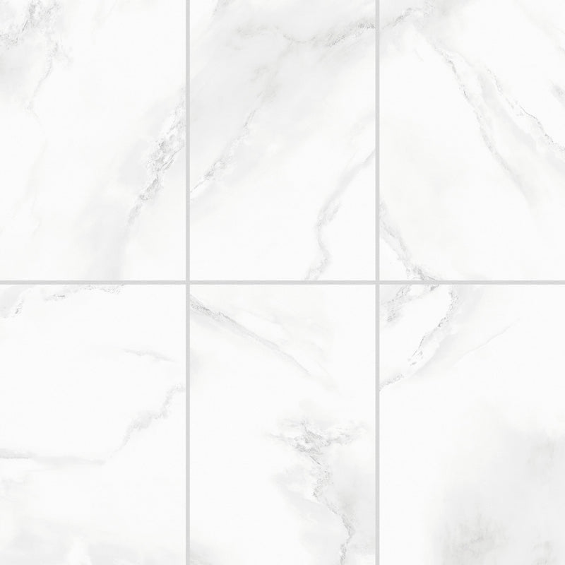 10.5mm 36x72 Gemstone White Polished Porcelain Slab Final Sale