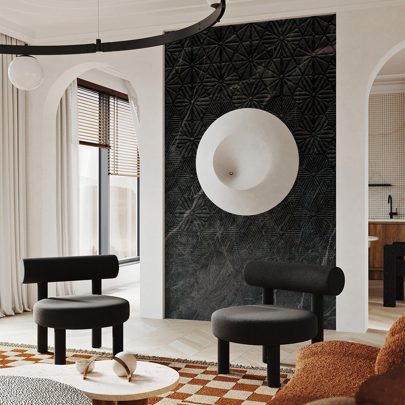 9mm 48x108 Composer Black Porcelain Glazed Slab Final Sale (1200x2700mm)