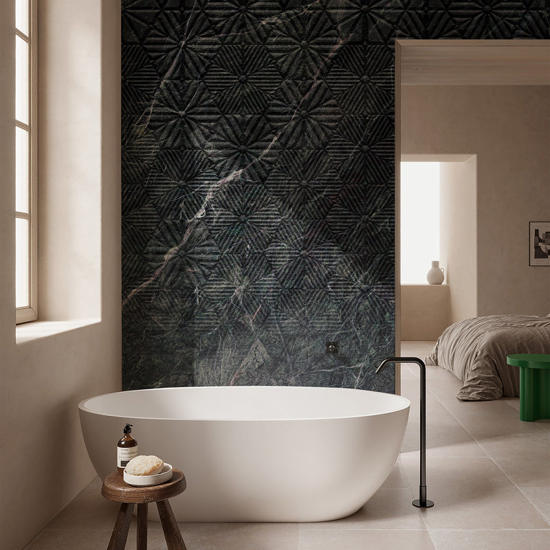 9mm 48x108 Composer Black Porcelain Glazed Slab Final Sale (1200x2700mm)