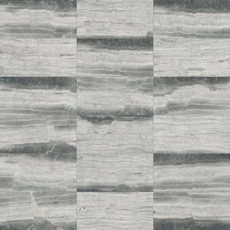 18x36 Ashy Grigio Honed Marble Tile