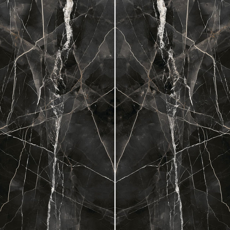 6mm 63x126 Calacatta Noir Block 34 Bookmatch Cut Polished Rectified Sintered Slab