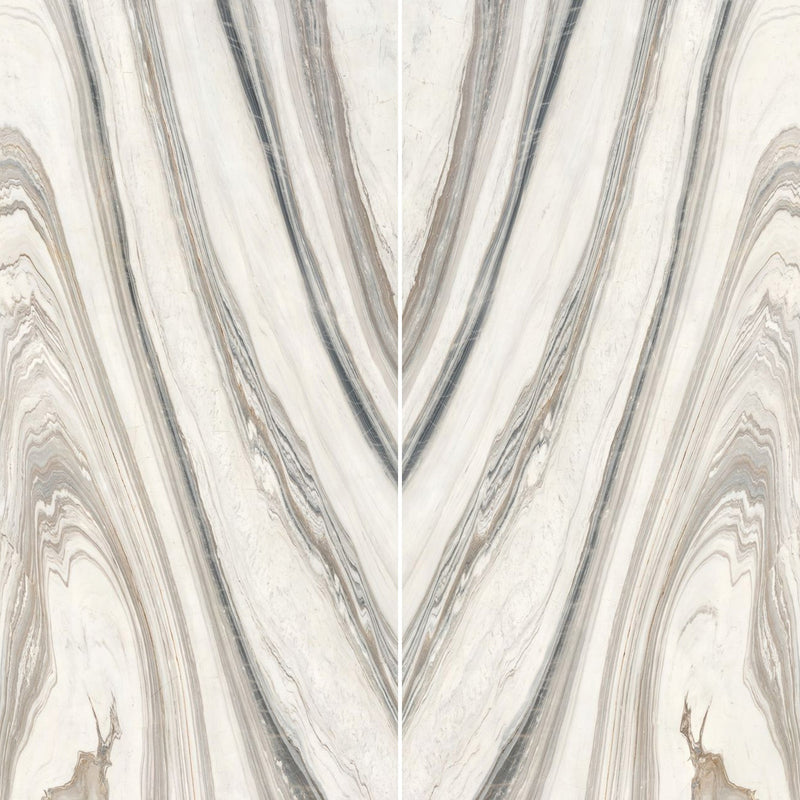 6mm 63x126 Fusion White Block 27 Bookmatch Cut Honed Rectified Sintered Slab