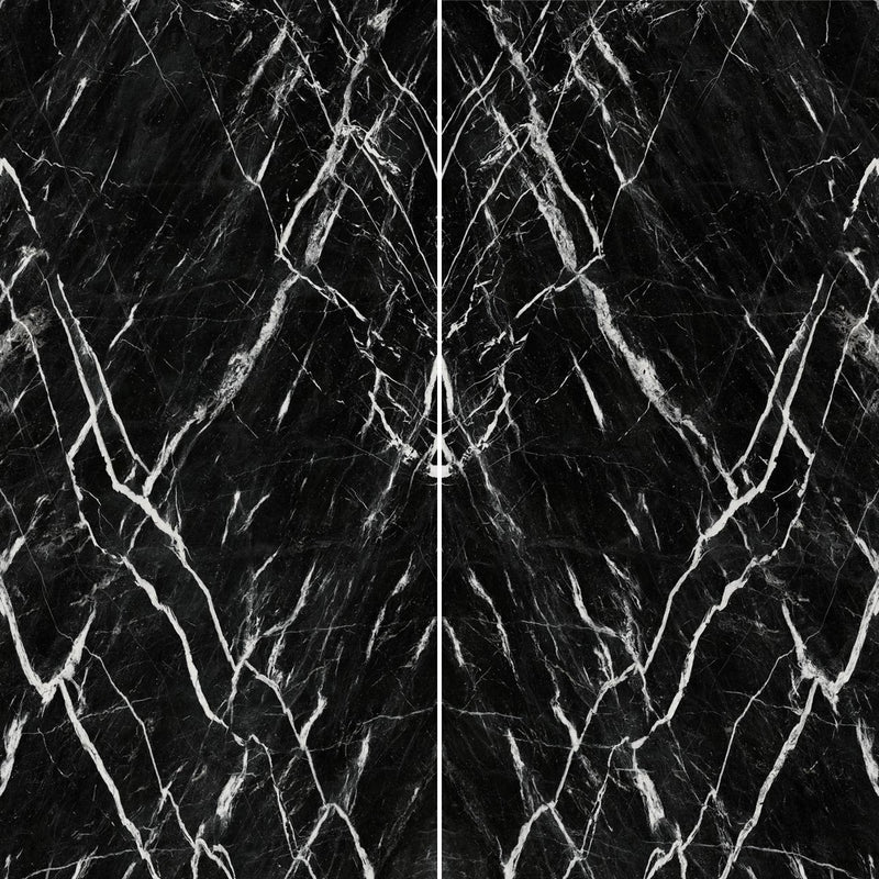 6mm 63x126 Nero Marquina Block 26 Bookmatch Cut Polished Rectified Sintered Slab
