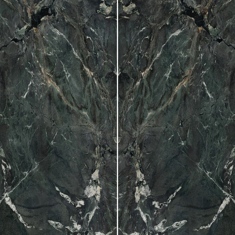 6mm 63x126 Verdi Alpi Block 57 Bookmatch Cut Honed Rectified Sintered Slab