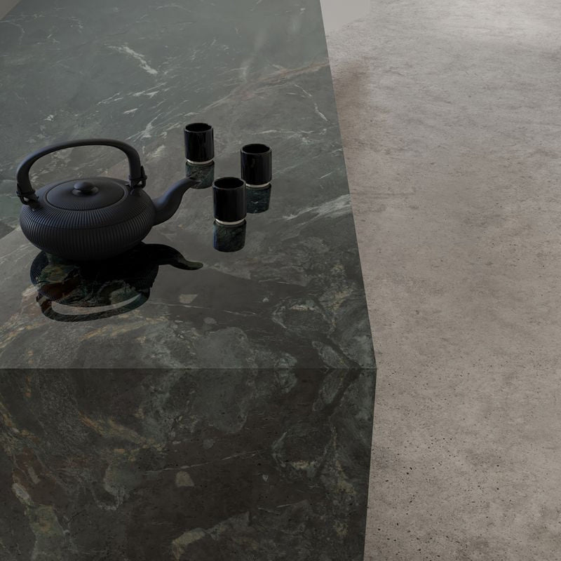 6mm 63x126 Verdi Alpi Block 57 Bookmatch Cut Honed Rectified Sintered Slab