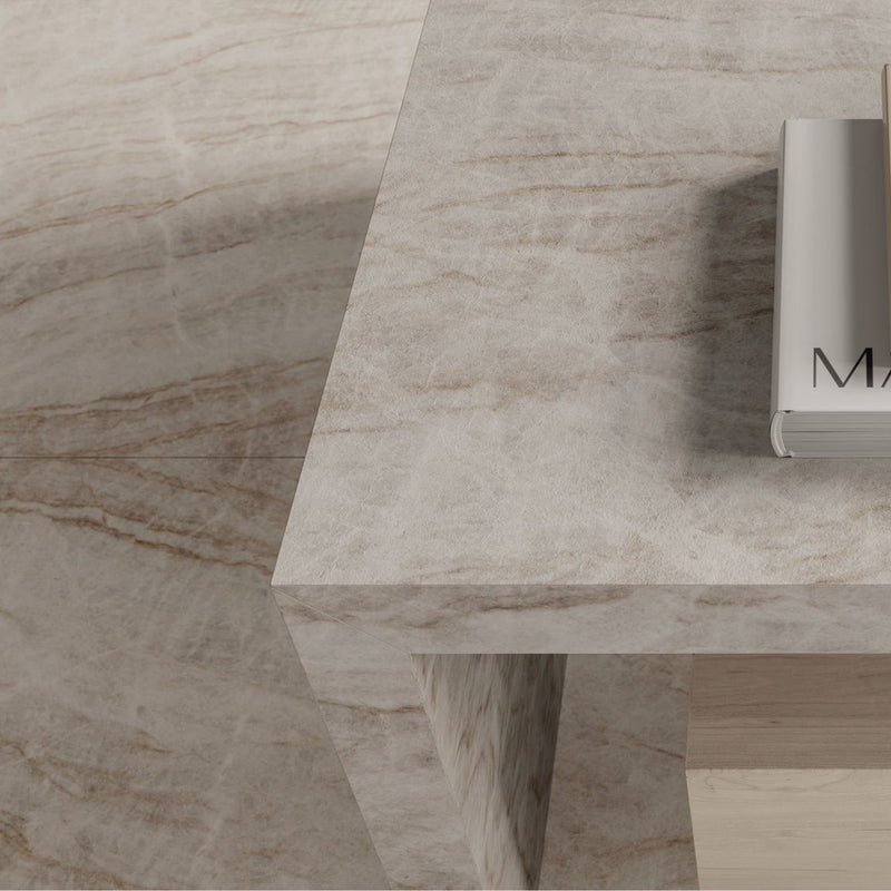 6mm 63x126 Taj Mahal Block 36 Bookmatch Cut Polished Rectified Sintered Slab