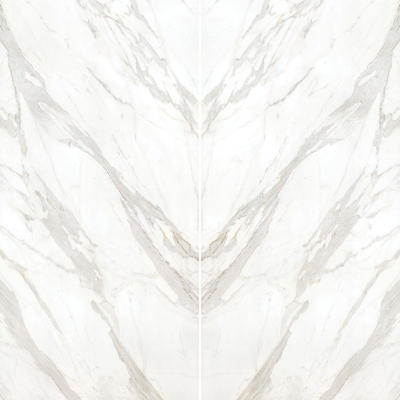 12mm 64x127 Calacatta Borghini Block 48 Bookmatch Cut Polished Sintered Slab