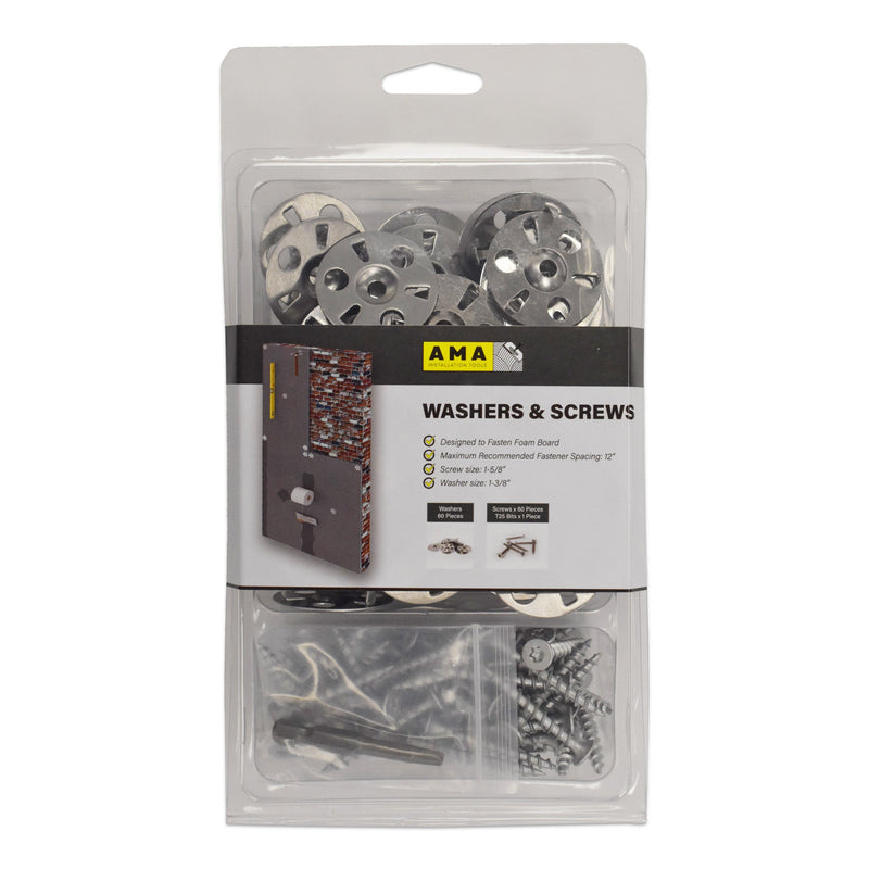 Screws & Washers Kit For Tile Backer Board (Pack of 60 Each)
