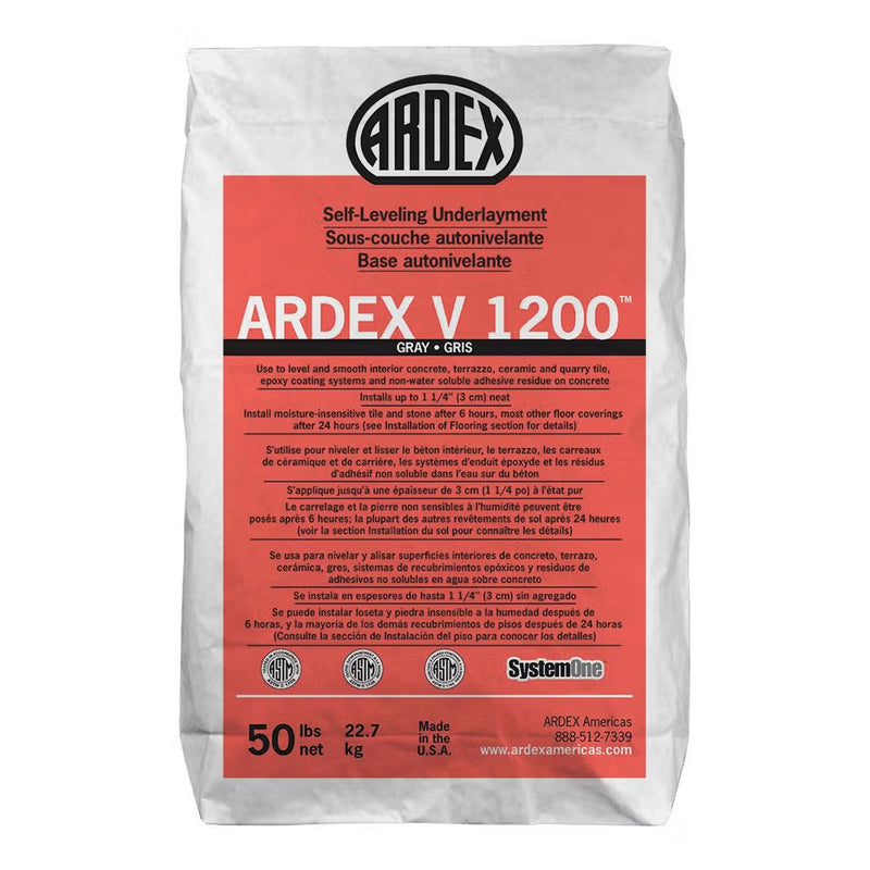 Ardex V 1200 Self Leveling Flooring Underlayment, Gray, 50 lb