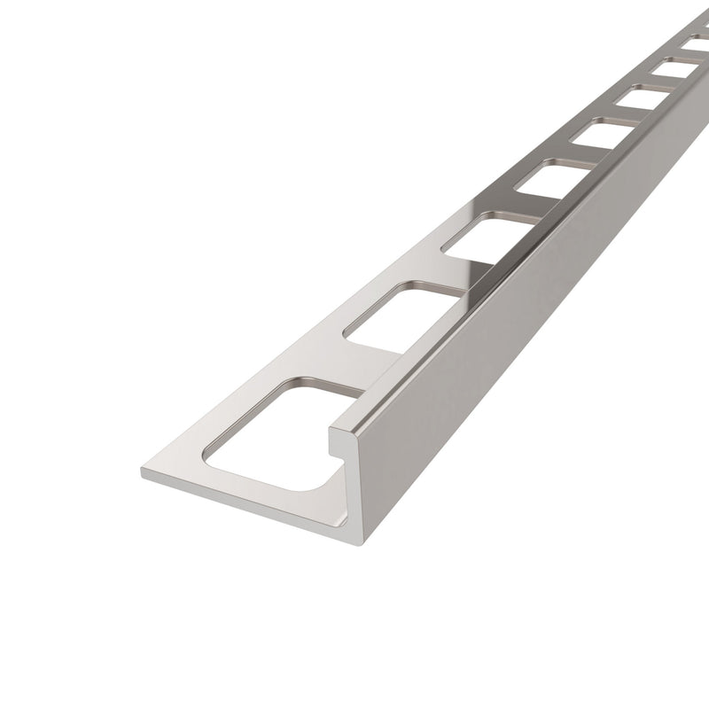 1/2"(12.5mm)x8' Diaplas Aluminum Regular L Shaped Bright Nickel Profile