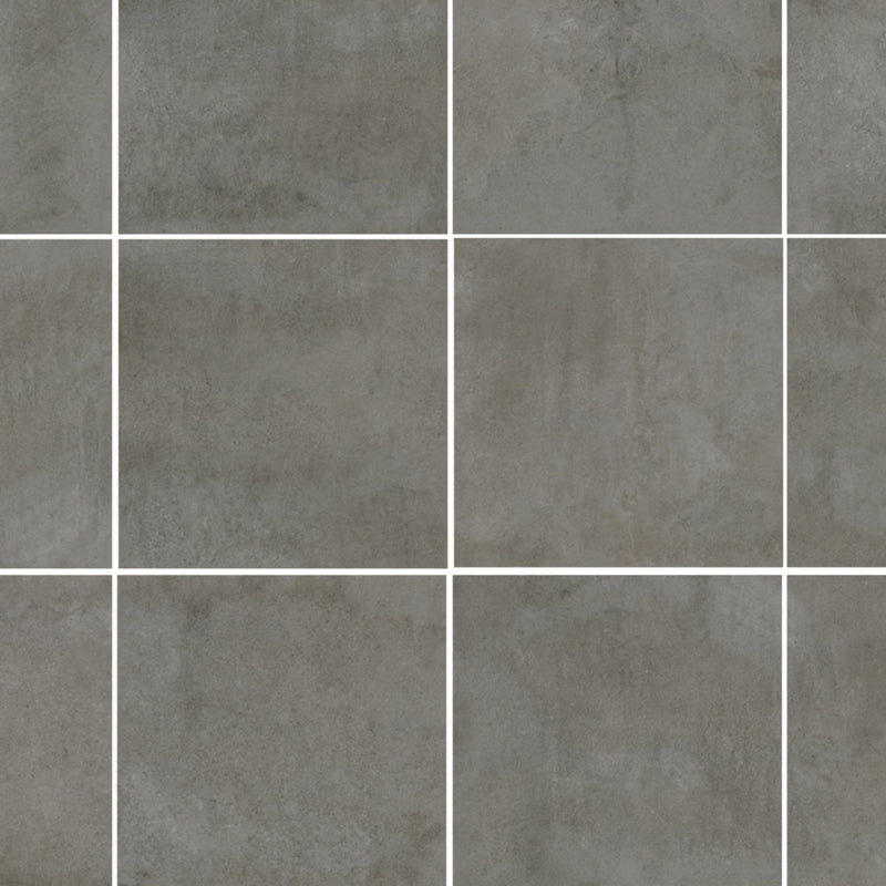 24x24 Cinder Grey Cement Look Matte Porcelain Tile
