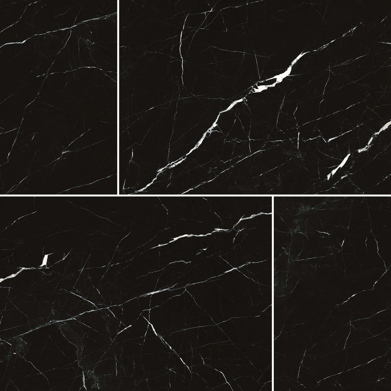 10.5mm 36x72 Black and White Root Polished Porcelain Slab Final Sale (24 CT/PA)