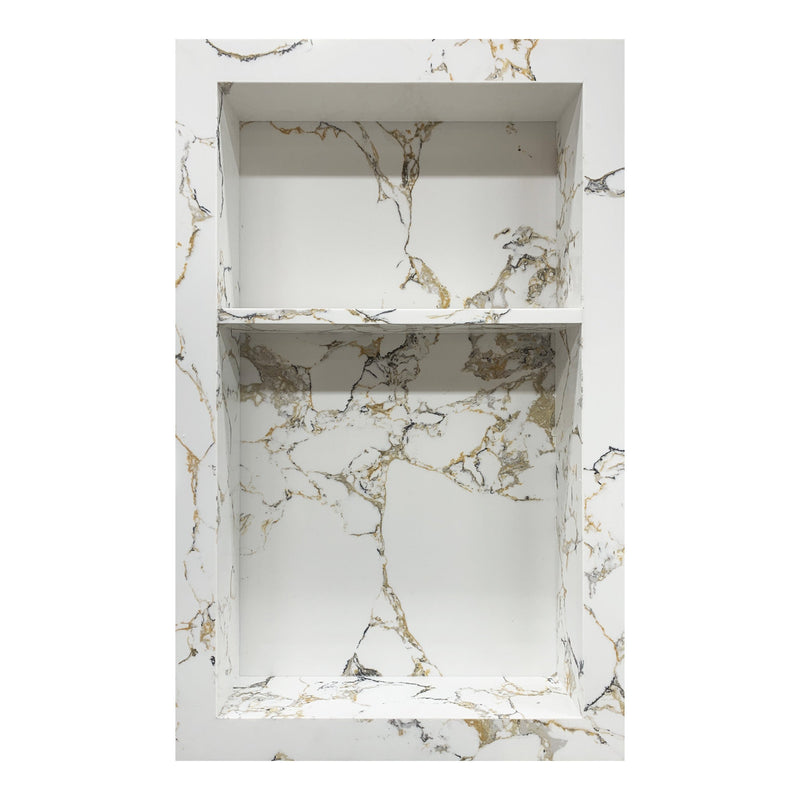 15x24 Shower Niche Calacatta Gold Engineered Stone