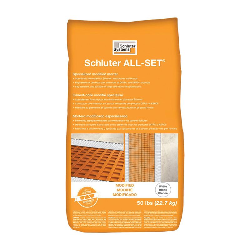 Schluter All-Set Modified Thin Set Mortar White 50 lb