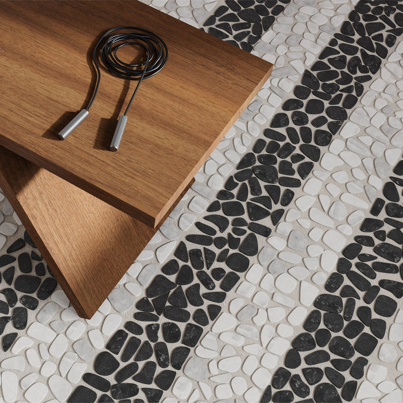 Cabana Galaxy Axis Pebble Tumbled Marble Mosaic
