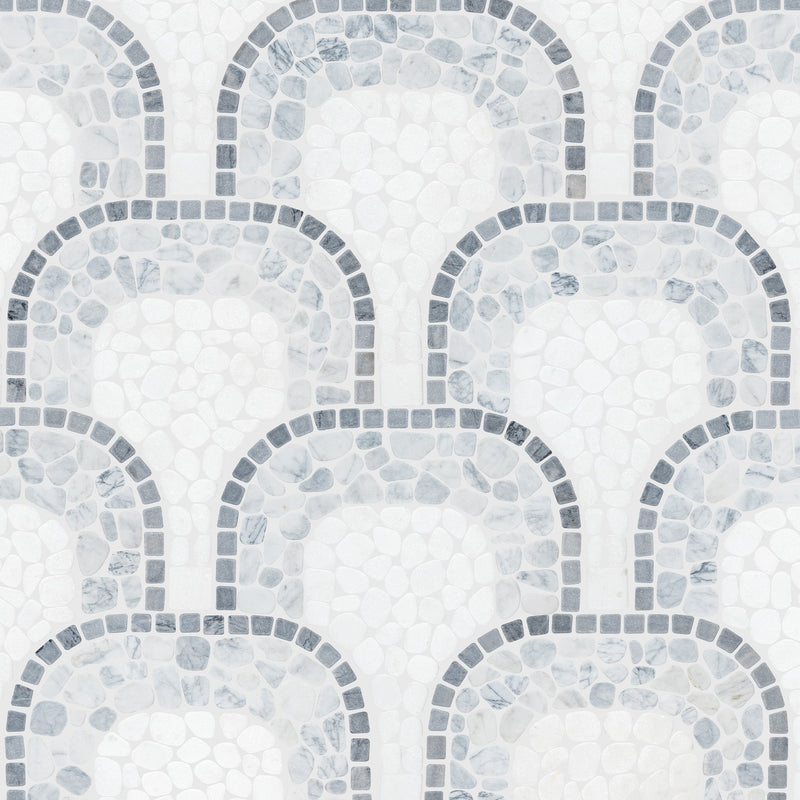 Cabana River Flow Pebble Tumbled Marble Mosaic