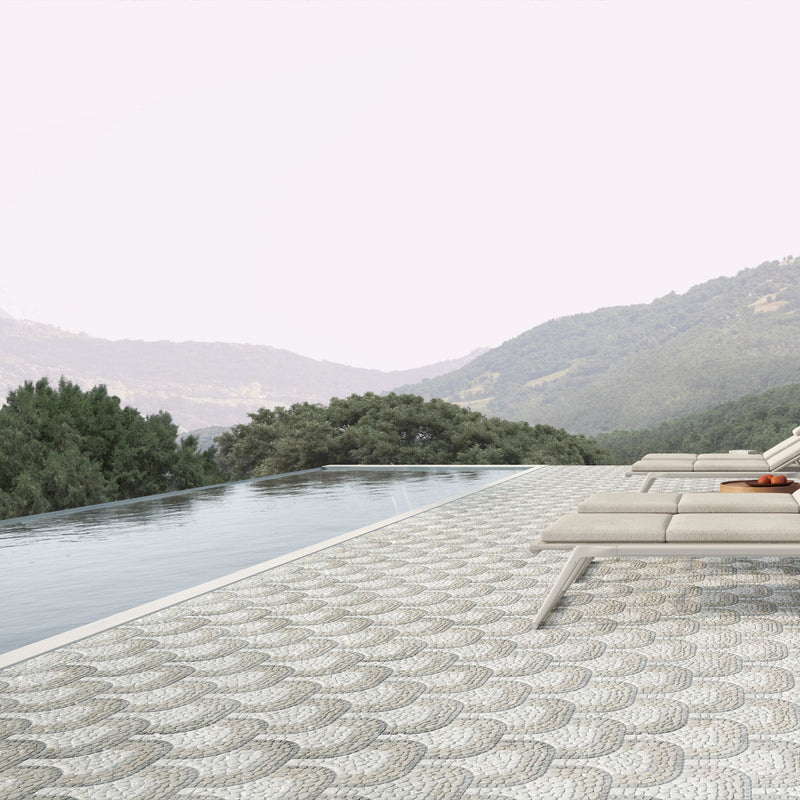 Cabana Horizon Flow Pebble Tumbled Marble Mosaic