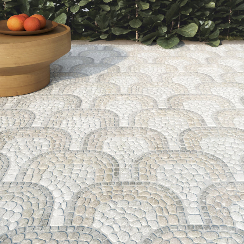 Cabana Horizon Flow Pebble Tumbled Marble Mosaic