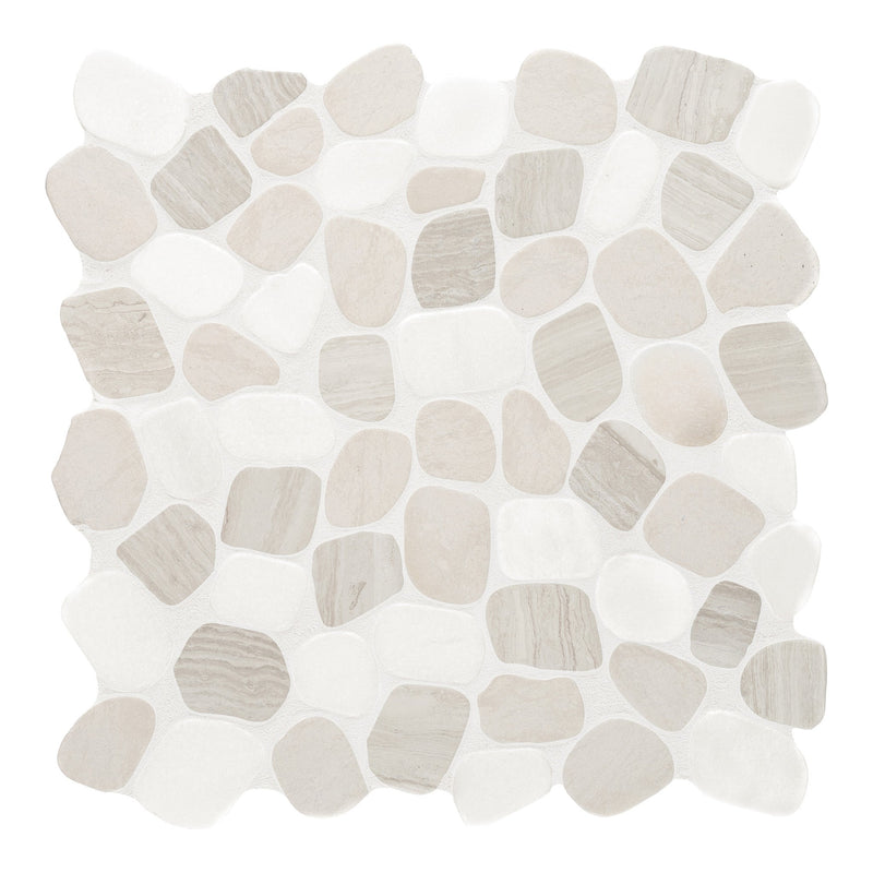 Cabana Horizon Blend Pebble Tumbled Marble Mosaic