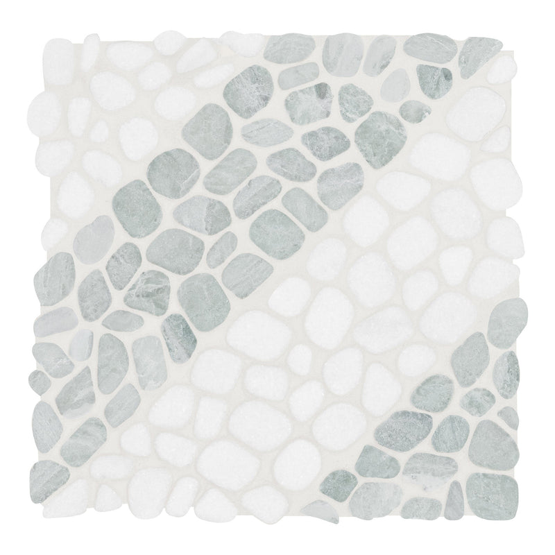 Cabana Jade Axis Pebble Tumbled Marble Mosaic