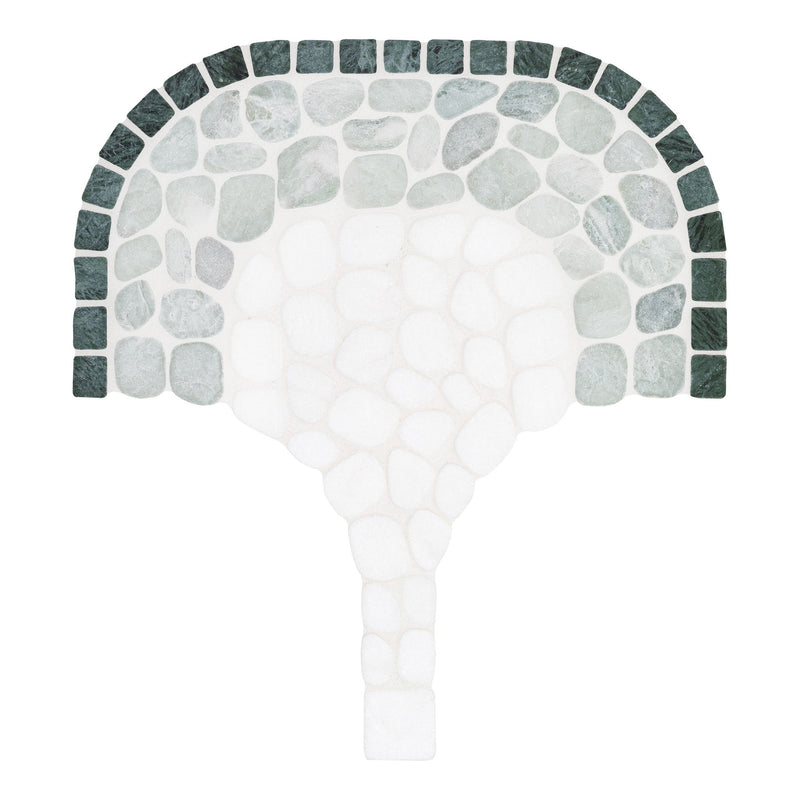 Cabana Jade Flow Pebble Tumbled Marble Mosaic