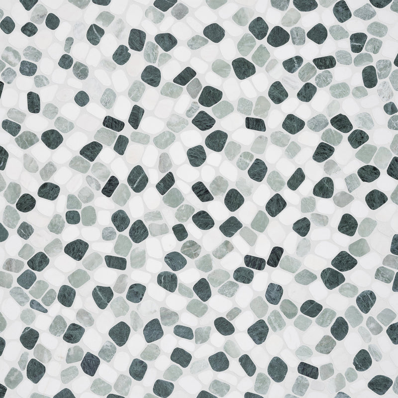 Cabana Jade Blend Pebble Tumbled Marble Mosaic