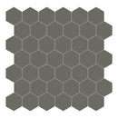 2x2 Solid Dark Grey Hexagon Matte Porcelain Mosaic