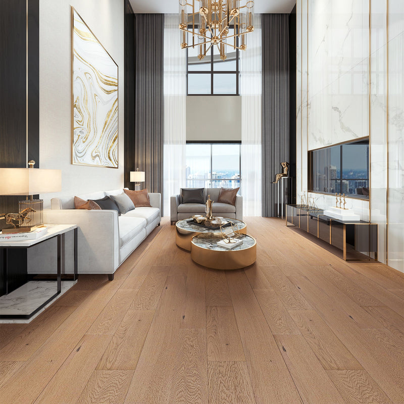 6 1/2x3/4xRL (2mm Top Layer) Elite White Oak Irish Tea Wirebrushed Engineered Hardwood Final Sale