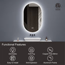 19.7"x31.5" Runway Oval Frameless Wall Mirror (Size WxH: 50x80cm)