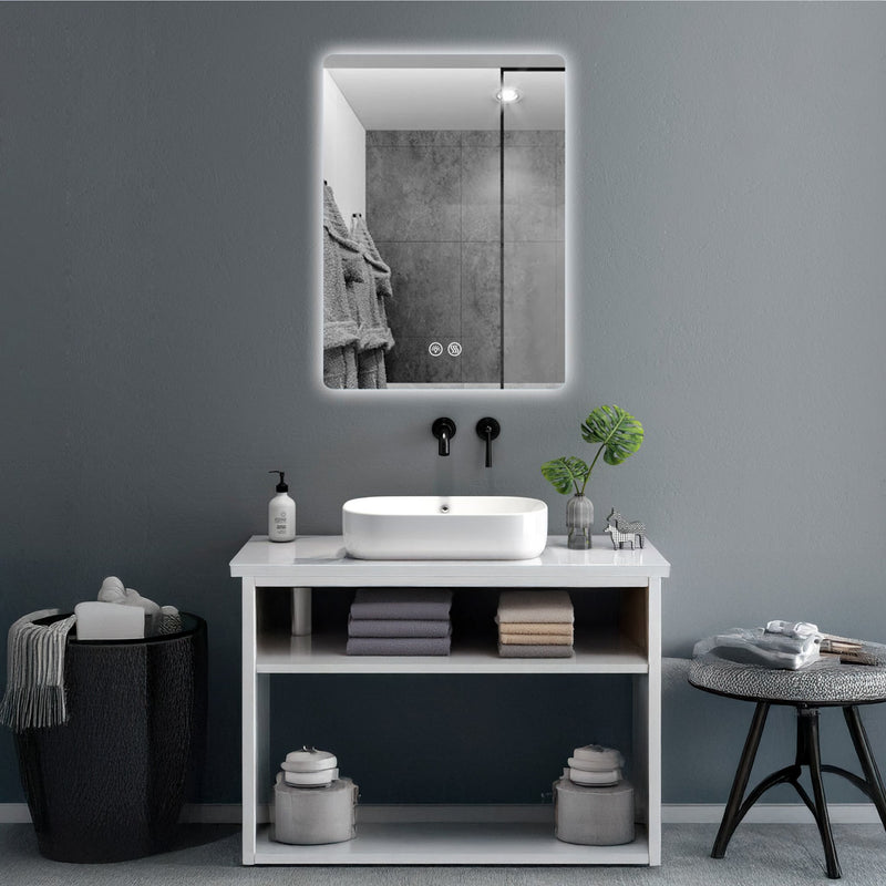 31.5"x23.6" Rectangle Round Corner Frameless Wall Mirror (WxH: 80x60cm)