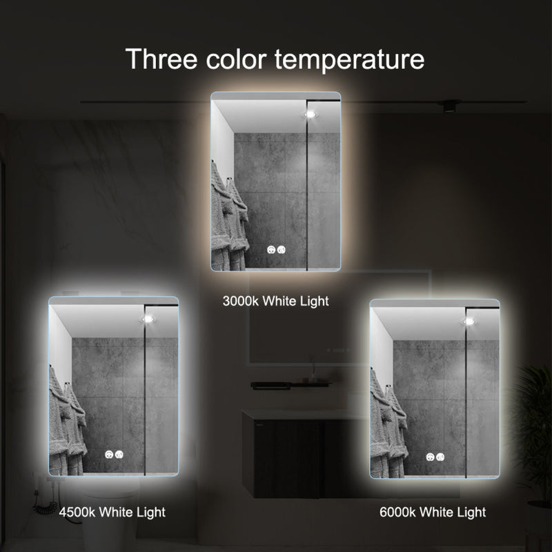 31.5"x23.6" Rectangle Round Corner Frameless Wall Mirror (WxH: 80x60cm)