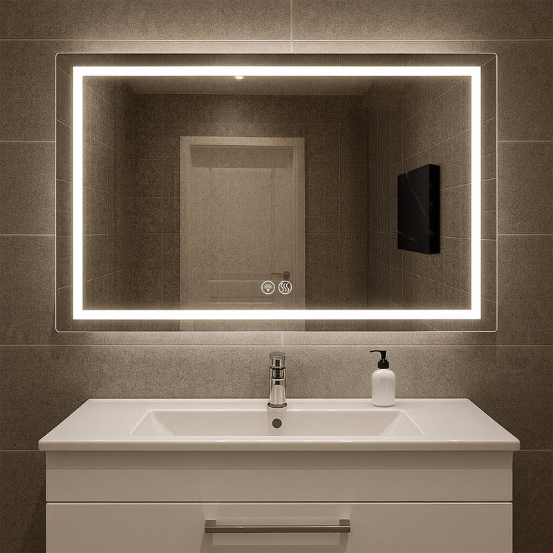 48.0"x31.5" Rectangle Frameless Wall Mirror (Size WxH: 122x80cm)